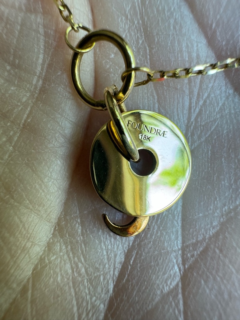 Foundrae Blue Crescent - Karma Disc Necklace - Picture 4 of 13